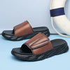 Men'S Genuine Faux Leather Slip-On Sandals - Breathable, Lightweight Casual Shoes