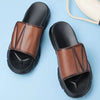 Men'S Genuine Faux Leather Slip-On Sandals - Breathable, Lightweight Casual Shoes