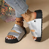 French-Inspired Retro Two-Way Wear Summer Shoes with PU Cover Upper, Soft Microfiber Lining & Non-Slip Rubber Sole