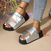 French-Inspired Retro Two-Way Wear Summer Shoes with PU Cover Upper, Soft Microfiber Lining & Non-Slip Rubber Sole
