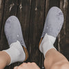 Light Luxury Embroidered Letter Slip-On Slippers with Adjustable Metal Buckle Strap, Softwood Non-Slip Sole & Wave Dolphin Print