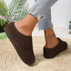 Unisex Comfortable Thick-Sole Mules - Casual Round-Toe Slip-On Shoes with Fabric Upper & PU Sole