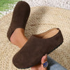 Unisex Comfortable Thick-Sole Mules - Casual Round-Toe Slip-On Shoes with Fabric Upper & PU Sole