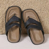 Slip-On Mid-Heel Flip Flops - Open-Toe Synthetic Cover with Rubber Sole