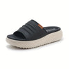 Breathable Open-Toe Casual Shoes with Anti-Slip Thick Cushioned MD Sole, Synthetic Leather Upper & Lining