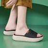 Breathable Open-Toe Casual Shoes with Anti-Slip Thick Cushioned MD Sole, Synthetic Leather Upper & Lining