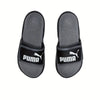PUMA Unisex Casual Slippers - Black & White Breathable Summer Shoes with Closure, Durable Rubber Sole & Fabric Lining