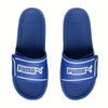 PUMA Unisex Men'S & Women'S Casual Sneakers - Breathable Mesh Upper, Durable Rubber Sole, Open-Toe Design, White & Navy Blue