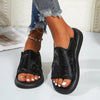 French-Inspired Black Velvet Open-Toe Fishmouth Sandals
