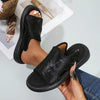 French-Inspired Black Velvet Open-Toe Fishmouth Sandals