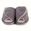 Stylish Plush Lined Home Slippers, Soft Sole Open Toe Adjustment Warm Slippers, Mute Non-slip Indoor Floor Slippers