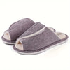 Stylish Plush Lined Home Slippers, Soft Sole Open Toe Adjustment Warm Slippers, Mute Non-slip Indoor Floor Slippers