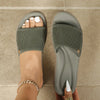 Mary Jane Slip-On Sandals - Thick Cushioned TPR Sole, Soft Fabric Upper & Synthetic Cover Lining, Lightweight Non-Slip