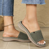 Mary Jane Slip-On Sandals - Thick Cushioned TPR Sole, Soft Fabric Upper & Synthetic Cover Lining, Lightweight Non-Slip