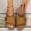 Thick Cushioned Rubber Sole - Breathable Fabric Upper, Open-Toe Design & Adjustable Straps