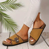 Thick Cushioned Rubber Sole - Breathable Fabric Upper, Open-Toe Design & Adjustable Straps