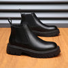 BUBUK Men's Slip-On Ankle Boots with Thick Rubber Sole - Super Fiber Synthetic, PU Lined Comfort