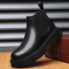 BUBUK Men's Slip-On Ankle Boots with Thick Rubber Sole - Super Fiber Synthetic, PU Lined Comfort