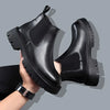 BUBUK Men's Slip-On Ankle Boots with Thick Rubber Sole - Super Fiber Synthetic, PU Lined Comfort