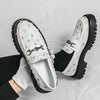 Sequins, Thick Sole and Metal Buckle Loafers