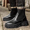 Retro Streetwear Ankle Boots - Thick-Sole Durable PU & PVC Construction, All-Season Comfort EVA Insole, Breathable Fabric Lining, Lace-Up Closure