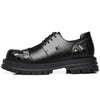 High-End Thick-Soled Genuine Faux Leather Business Shoes for Men from France, Featuring a Korean-Style Round Toe And Derby Design