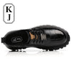 KJ French-Inspired Men'S Derby Shoes, 6Cm/8Cm Thick Sole, Casual Chunky Platform Sneakers, Solid Color, Split Cow Genuine Faux Leather Upper, Round Toe, Lace-Up, Rubber Sole, Genuine Faux Leather Lining & Insole