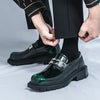 British Style Low Top Metal Buckle Decorative Loafers Business Formal Social Dance Party Banquet Wedding Casual Vacation Versatile Dress Shoes