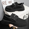 Men's Formal & Casual Derby Shoes - Quick-On Zipper Closure, Glossy Black -like Upper, Non-Slip PVC Sole
