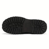 Men's Formal & Casual Derby Shoes - Quick-On Zipper Closure, Glossy Black -like Upper, Non-Slip PVC Sole