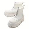 Men's Slip-On Ankle Boots with Thick Rubber Sole for Height - & Fabric Upper, Zipper Closure, Round Toe