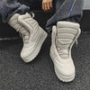 High-Top Casual Sneakers | Ultra-Fine Synthetic Snow Boots | Quilted Design | Warm Fabric Lining | Durable Rubber Sole | Slip-On with Side Zipper
