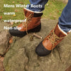Duckbill Snow Boots with 3m Insulated Lining, Brown & Black TPR Sole, Lace-Up Ankle Boots