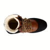 Duckbill Snow Boots with 3m Insulated Lining, Brown & Black TPR Sole, Lace-Up Ankle Boots