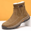 Boots with Lining, High Quality & Slip-Resistant, Brown High-Top Ankle Boots for Outdoor Use, Casual Style, Rubber Sole, Round Toe, Short Boots for Cold Weather, Slipresistant Footwear