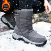 Snow Boots With Hook And Loop Fastener, Winter Thermal Shoes, Windproof Hiking Boots With Fuzzy Lining