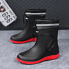 Unisex Waterproof Lightweight PVC Rain Boots - Slip-Resistant Elastic Sides, Breathable Fabric Lining & Cushioned EVA Insole