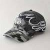 Adjustable Baseball Cap with Unique Flame & Camouflage Designer Print, Foldable High-Quality Fabric