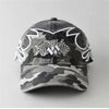 Adjustable Baseball Cap with Unique Flame & Camouflage Designer Print, Foldable High-Quality Fabric