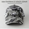 Adjustable Baseball Cap with Unique Flame & Camouflage Designer Print, Foldable High-Quality Fabric