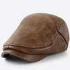 ZLEVO PU Washed Trucker Cap - Vintage Snapback with Adjustable Strap, Brown Faux Leather, Non-Slip Back, Hand Washable,