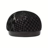 Embossed Leather Duckbill Cap with Sheepskin Print, European and American Artist Hat