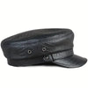 Elegant Crocodile-Textured Genuine Leather Sheepskin Leather Flat Cap