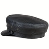 Elegant Crocodile-Textured Genuine Leather Sheepskin Leather Flat Cap