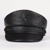 Genuine Leather British Sailor Captain Hat with Star Emblem