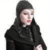 Black Steampunk Motorcycle Hat with Golden Accents & Adjustable Strap - Pilot Style