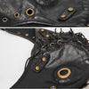 Black Steampunk Motorcycle Hat with Golden Accents & Adjustable Strap - Pilot Style