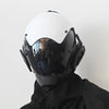 Futuristic Cyberpunk Mask: Black and White Dual Tone