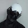 Futuristic Cyberpunk Mask: Black and White Dual Tone
