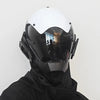 Futuristic Cyberpunk Mask: Black and White Dual Tone